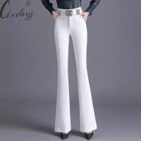 Spring Autumn Women Bell Bottoms Casual Vintage Elastic Flare Pants Temperament Ladies Office Work Big Size Trousers Korean