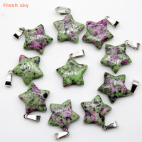 Fresh sky หินธรรมชาติจี้รูปดาวห้าแฉกเสน่ห์สำหรับการทำสร้อยคอสร้อยข้อมือเครื่องประดับ