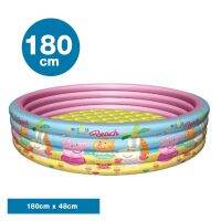สระว่ายน้ำเป่าลมทรงกลมลายการ์ตูน ขนาด 180x48 CM รุ่น 180x48-CM-cartoon-round-inflatable-pool