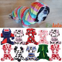 ZZOOI Soft Fleece Dog Jumpsuit Cute Printing Coat Winter Warm Dog Clothes for Small Dogs Chihuahua Pug Costume French Bulldog Clothing