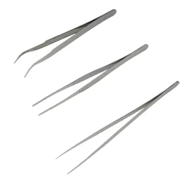 3pcs Ceramic Tweezers Stainless Steel Forceps Antistatic Heat