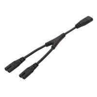 1PC IEC 320 C8 2Pin Male to 2 x C7 Female Y Split Power Cable About 28CM