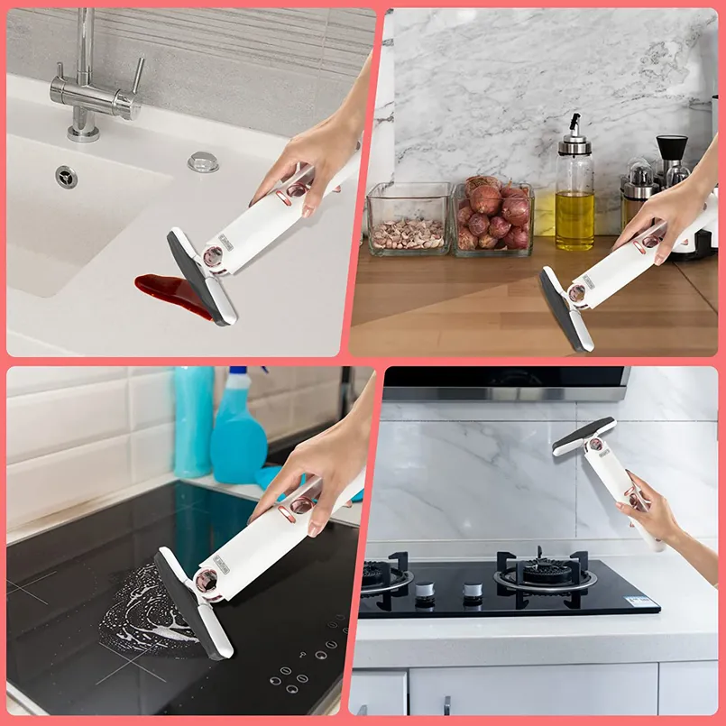 Portable Mini Mop,Self-Squeeze Mini Mop for Small SpacesWet and Dry Use  Cleaning System,Hand Free Squeeze Mop for Bathroom Kitchens Tableware  Desktop