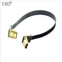 0.2เมตร Fpv ขึ้นมุมคู่90องศา Hdmi ประเภท A ชายกับ Fpc สายแบน Hdtv ชายสำหรับการถ่ายภาพทางอากาศหลายทาง10เซนติเมตร20เซนติเมตร50เซนติเมตร