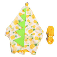 Rabbit Clothes Leash And Harness Set Soft Polyester Warm Yellow Pineapple Pattern Adjustable Rabbit Costume Harness S