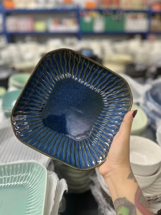 จานเหลี่ยม-ceramic-plate-จานขนาด8นิ้ว-จานเซรามิก-จานอาหารสวยๆ-จานขนม-จานเซรามิก-จานราคาถูก-จานเกรดเอ