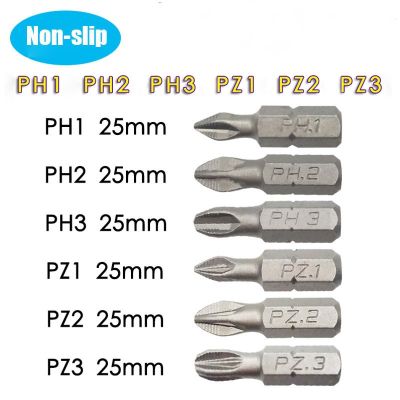 [YP] 6/10Pcs 25มม.ไฟฟ้า1/4นิ้ว Shank ไขควงเจาะบิตชุดสกรู PH1 PH2 PH3 PZ1 PZ2 PZ3