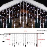 ZZOOI Holiday Ice Pick Snowflake Led String Fairy Lights Garland Christmas Decorations for Home Wedding Garden Decor Curtain Lights