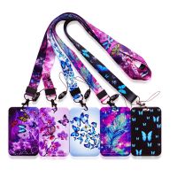 Women Like Butterfly Name Card Covers ID Card Holder Lanyard Retractable Clip Card Case Girls Visit Door ID Badge Holders Custom Card Holders
