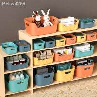 Plastic Desk Storage Basket In Dormitory Kitchen Organize Shelving Cosmetic Dresser Toy Box Snacks Makeup Seasoning Container