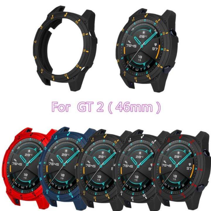 เคสสำหรับ-huawei-watch-gt2กรอบ46มม-46มม-นาฬิกาเคส-tpu-sikai-gt-smart-2ตัวป้องกันที่มีสีสัน