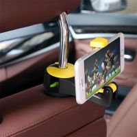2 in 1 Car Headrest Hook with Phone Holder Seat Back Hanger for Bag Handbag Purse Grocery Cloth Foldble Clips Organizer