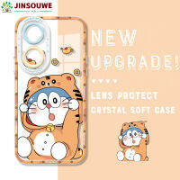 Jinsouwe เคสเคสโทรศัพท์โทรศัพท์สำหรับ OPPO Reno8 T 5G Reno 8 T 5G เคสเคสโทรศัพท์ลายการ์ตูนโดราเอม่อนคริสตัลเคสฝาหลังแบบนิ่ม