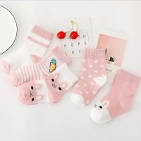 5 Pairs SpringSummer Children Socks Boys Girls Cute Cartoon Rabbit Stripe Cotton Socks Baby Toddler Floor Socks Cheap Stuff