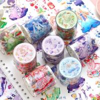 QIANNY Kawaii เครื่องเขียนลายการ์ตูนโรแมนติกนักเรียน Scrapbooking Handaccount กาวสติ๊กเกอร์ไดอารี่ DIY เทปสัตว์เลี้ยงสติกเกอร์ตกแต่งอัลบั้ม