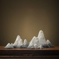 รูปปั้นหินเซรามิกรูปภูเขาหิมะรูปสลักสุดสร้างสรรค์สำหรับอุปกรณ์ประดับตกแต่งบ้านงานฝีมือรูปปั้น