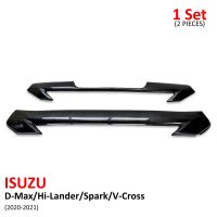 คิ้ว ครอบกระจังหน้า คิ้วกระจังหน้า 2 ชิ้น สีเครฟล่าดำ สำหรับ Isuzu D-Max Hi-Lander Spark V-Cross ปี 2020-2021