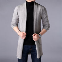 Sweater Coats Men New Fashion 2021 Autumn Mens Slim Long Solid Color Knitted Jacket Fashion Mens Casual Sweater Cardigan Coats