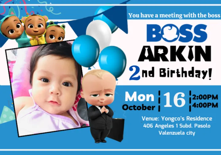 Boss Baby Birthday Invitation Card (Sets of 10) | Lazada PH