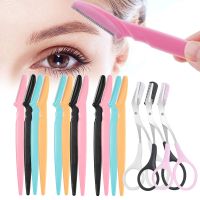 Yunduogirl 10/20Pcs Eyebrow Trimmer Set Women Face Hair Remover Brow Scissors Comb Safe Blade Scraper Shaver Makeup Tool