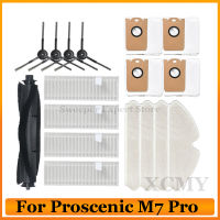 สำหรับ Proscenic M7 Pro เครื่องดูดฝุ่นหุ่นยนต์อะไหล่หลักด้านข้างแปรง Hepa กรองซับผ้า Rag ถุงเก็บฝุ่นอุปกรณ์ทดแทน