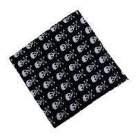 54X54ซม.Unisex Skull Theme ที่มีสีสันผ้าฝ้ายสแควร์ผ้าพันคอกราฟิกพิมพ์ Gothic ผ้าพันคอกีฬา Hip-Hop สายรัดข้อมือผ้ารัดผม