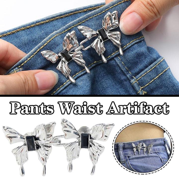8 Pairs Waist Artifact Push Button Pins Tightener Jean Pants
