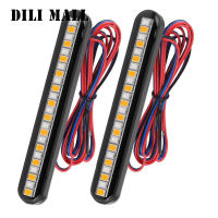 DILI ไฟเบรกท้ายแถบไฟที่บาร์ไฟมอเตอร์ไซค์ LED 24ดวงสำหรับ Mall2pcs ไฟป้ายทะเบียนรถสัญญาณเลี้ยวไหล