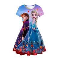 [In stock]3D ดิสนีย์ -ni กระโปรงเด็ก Frozen Aisha ชุดเจ้าหญิง ชุดเดรสแขนสั้นชุดเดรสเด็กผู้หญิง Christmas Gift