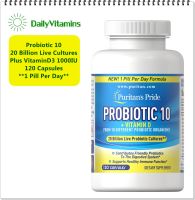 Probiotic 10 with Vitamin D 120 Capsules Puritans Pride