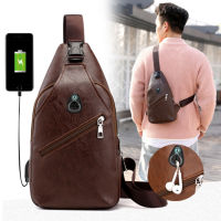 Mens Crossbody Bags Mens USB Chest Bag Designer Messenger bag Leather Shoulder Bags Diagonal Package 2019 New Back Pack Travel