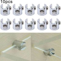 【CW】 10pcs Glass Clamp Plated Brackets Shelf Support Clip Bracket Fixed Cabinet