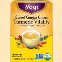 ชา YOGI ORGANIC HERBAL TEA ?⭐Sweet Ginger Citrus Turmeric Vitality Organic Tea⭐? ชาโยคี ชาสมุนไพรออแกนิค ชาเพื่อสุขภาพ จากอเมริกา?? 1 กล่องมี 16 ซอง