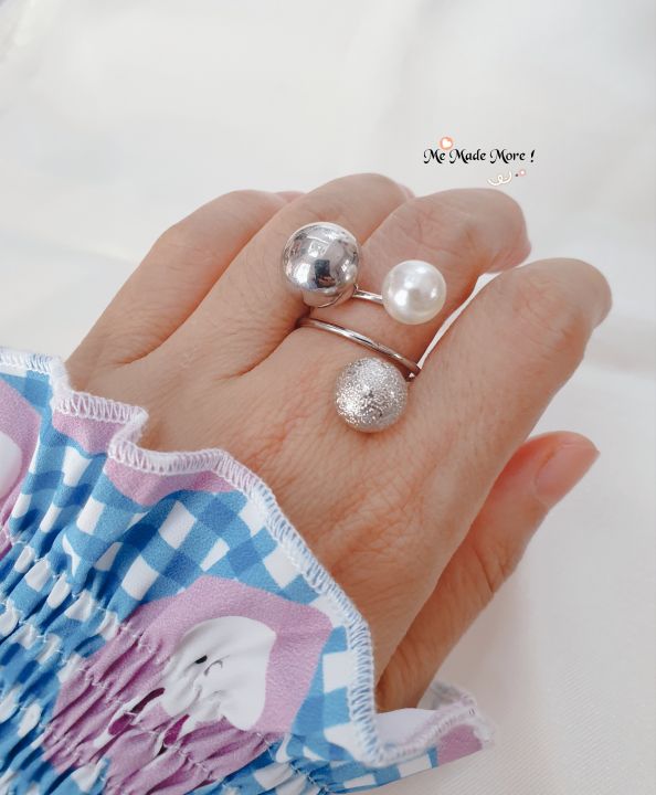 แหวนเงิน-แหวนแฟชั่น-แหวน-ring-womenring-แหวนสวย-แหวนน่ารัก-เครื่องประดับ-jewelry-แหวนมุก-แหวนสไตล์พั๊ง-แหวนจี้ใหญ่-แหวนผู้หญิง-แหวนสแตนเลส