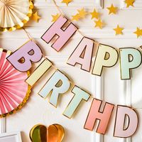 Garland Happy Birthday Pastel Banner Pastel Happy Birthday - Happy Birthday Banner - Aliexpress