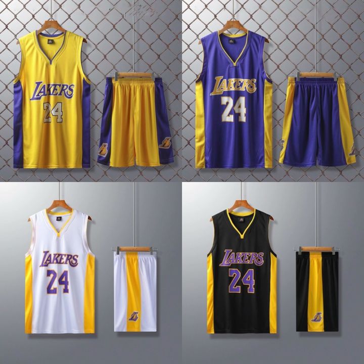 Men's Jersey 24 Lakers V Neck Jersey Vintage Basketball Jersey