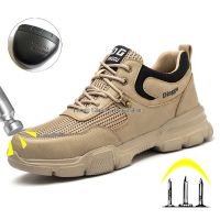 Breathable Work Safety Boots Men Steel Toe Shoes Anti-stab Working Sneakers Industrial Safety Shoes Male Work Shoes Man Safeti