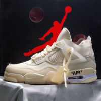 OFF-WHITE x Air  4 SP WMNS  off-white   casual shoes for women  Mens sports basketball shoes