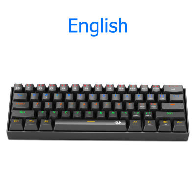 Redragon Lakshmi K606 Rainbow USB Mechanical Gaming Keyboard Blue Red Switch 61 Keys Wired for Computer PC Gamer Russian us