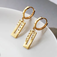 Korean Geometric Drop Earrings  Sterling Silver Plated with 18K Gold  Ins Style  High Sense