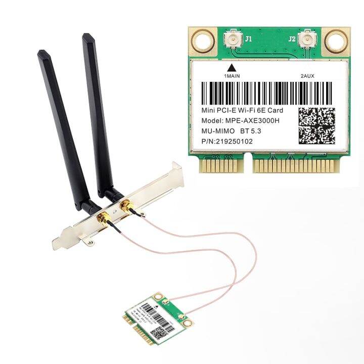 Mini Pcie Wifi 6E AX210 WiFi Network Card 5374Mbps Bluetooth 5.3 802.11AX 2.4G/5G/6Ghz Wireless