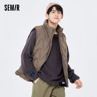 Semir เสื้อกั๊กผู้ชาย2022หลวมบางแขนกุดแสงแฟชั่นที่เรียบง่ายสบายๆสไตล์ลงเสื้อกั๊กฤดูหนาวรูปแบบใหม่