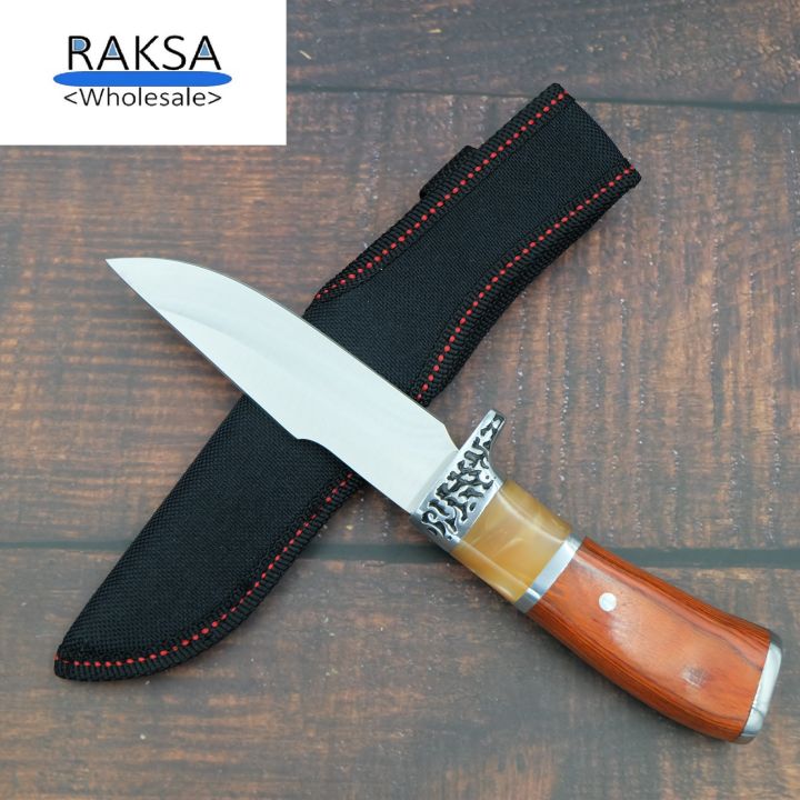 raksa-wholesale-cl06-มีดเดินป่า-มีดยุทธวิธี-มีดแคมป์ปิ้ง-มีดใบตาย-มีดพกพา-มีดพกทหาร-5cr13mov-ยาว22-00ซม-แถมซองไนลอน