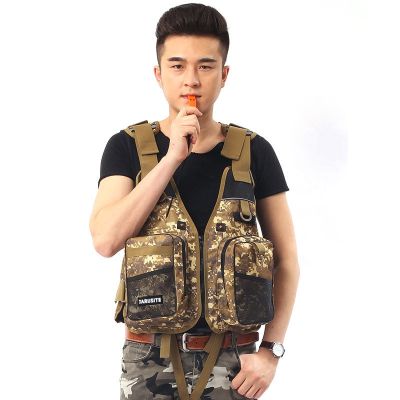 FX Camouflage Sea Fishing Buoyancy Vest Oxford Cloth PU Vest Outdoor Swimming Suit Adjustable Breathable Life Jacket NN047  Life Jackets