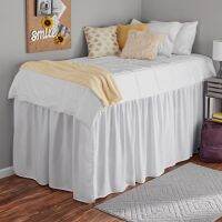 [COD] กระโปรงเตียงหอพักในช่วงเปิดเทอม 90gsm Microfiber Dorm Bed Skirt Twin XL