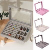 Jewelry Box Rectangle Metal Buckle Storage Box Organizer Display Case Finger Ring Earring Necklace Travel Holder Jewelry Box