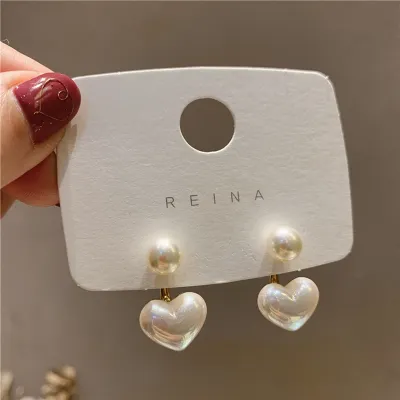 New Fashion Heart Pearl Fine Earrings Contracted Heart Pearl Earring - New Fashion - Aliexpress
