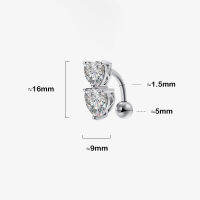 Hot925หัวใจสีเงินเพทายสะดือปุ่มท้องเจาะผู้หญิง Jewerly จากร่างกายตกแต่งของขวัญฤดูร้อนริมทะเลอุปกรณ์