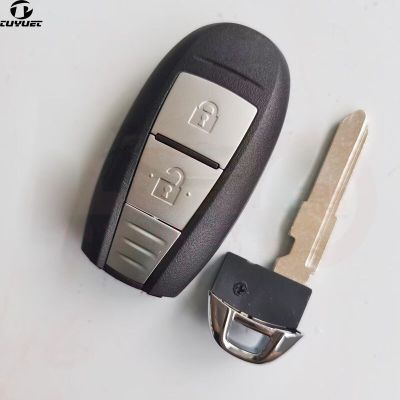 ซองใส่กุญแจรีโมตกุญแจอัจฉริยะ2ปุ่มสำหรับ SUZUKI SX4 Swift Vitara S-CROSS กุญแจพร้อมกุญแจฉุกเฉินใบมีด