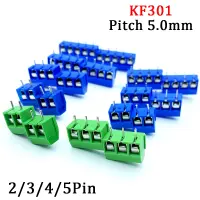 10Pcs KF301 2/3/4/5Pin Spliceable Plug-in Screw Wire Terminal Block KF301-2P KF301-3/4P Pitch 5.0mm Straight PCB Mount Connector